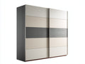Armarios de puertas correderas 180x60x220 cm - Blanco roto-Gris oscuro - diseño moderno