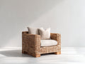 Sillones de ratán natural 105x85x75 cm - natural y beige - diseño amplio para salón
