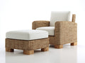 Sillones de ratán natural 88x84x82 cm - natural blanco y madera natural - con reposapiés