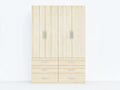 Armarios efecto madera 160x55x200 cm - pino claro - 4 puertas y 6 cajones